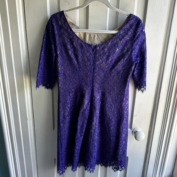 Shoshanna Lace Lisa Shift Dress in Amethyst - Picture 6 of 8